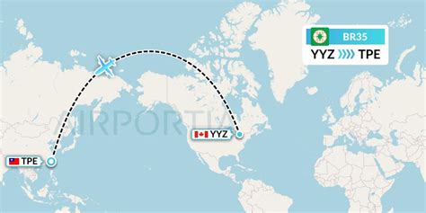 EVA Airways BR35 (EVA035) from Toronto to Taipei .